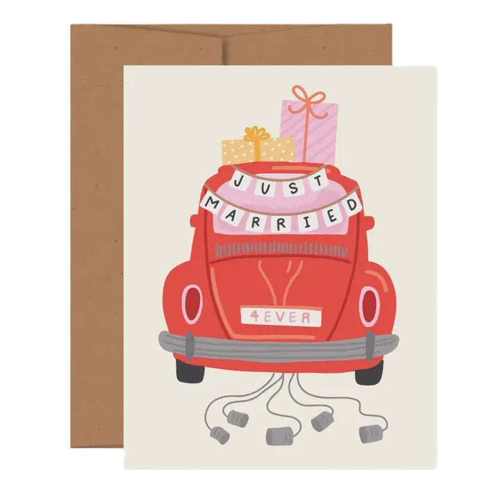 Just Married Wedding Greeting Card