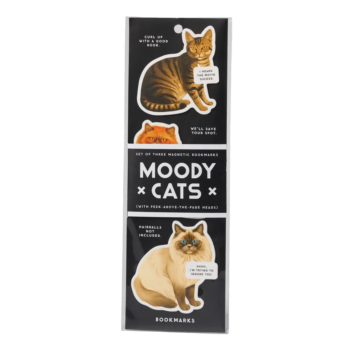 Set of 3 Bookmarks - Moody Cats