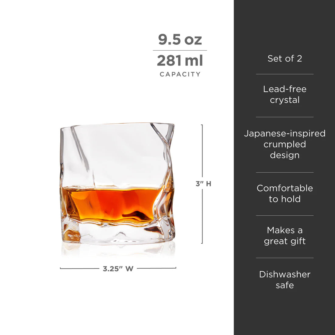 Crystal Molten Tumblers Set of 2