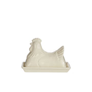 Homestead Hen Butter Dish White