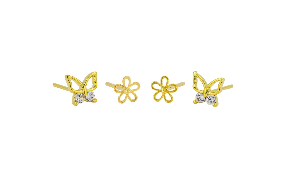 Alice Stud Earring Set - Gold