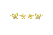 Alice Stud Earring Set - Gold
