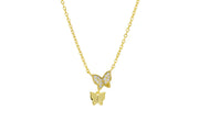 Juno Double Butterfly Necklace - Gold