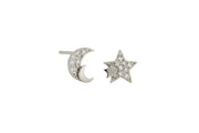 Night Sky Stud Earrings - Silver