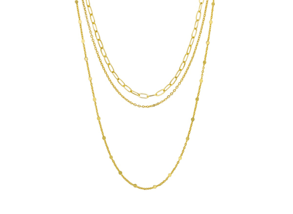 Triple Chain Necklace - Gold