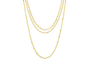 Triple Chain Necklace - Gold