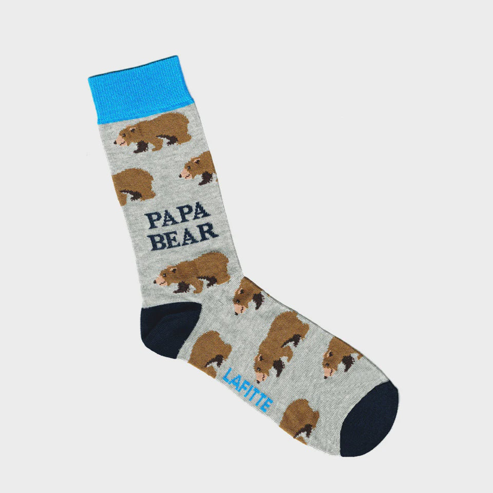 LAFITTE Socks - Papa Bear - Marle Grey (W8-12, M6-11)
