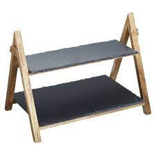 2 Tier Slate and Acacia Serving Board