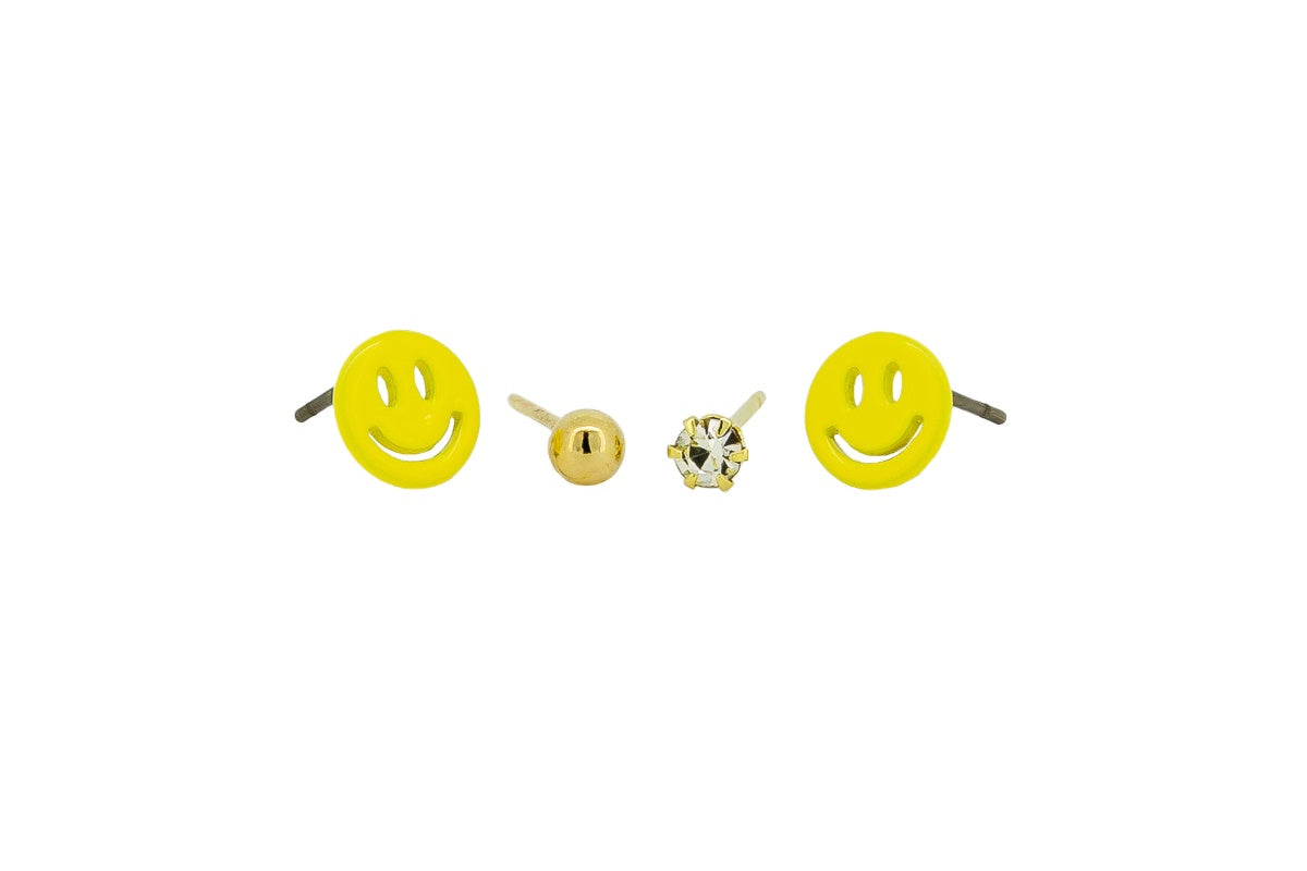 Lemon Happy Double Stud Earring Set