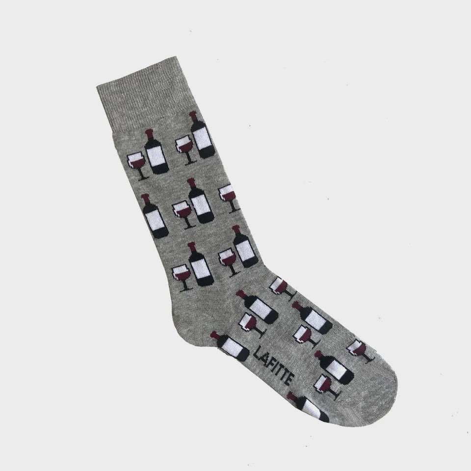 LAFITTE Socks - Wine Lover - Marle Grey (W8-12, M6-11)