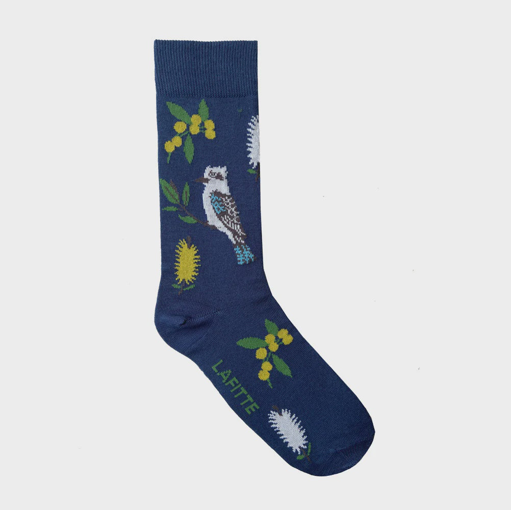 LAFITTE Socks - Kookaburra - Airforce Blue (W8-12, M6-11)