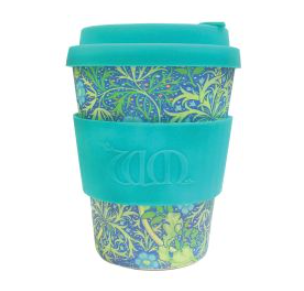350ml Bamboo Ecoffee Cup -  William Morris Seaweed Marine