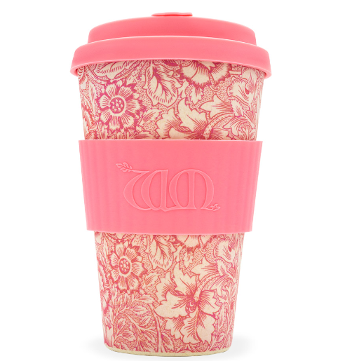 400ml Bamboo Ecoffee Cup  -  William Morris Poppy