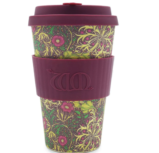 400ml Bamboo Ecoffee Cup  -  William Morris Seaweed