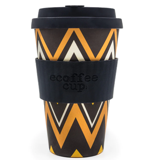 400ml Bamboo Ecoffee Cup - Zig Zag