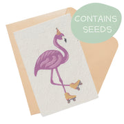Plantable Card - Flamingo
