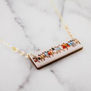 Rectangle Necklace - Bird Flock