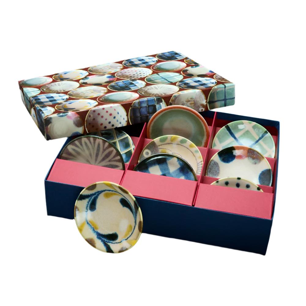 Dish Set of 9 - Brush Colour