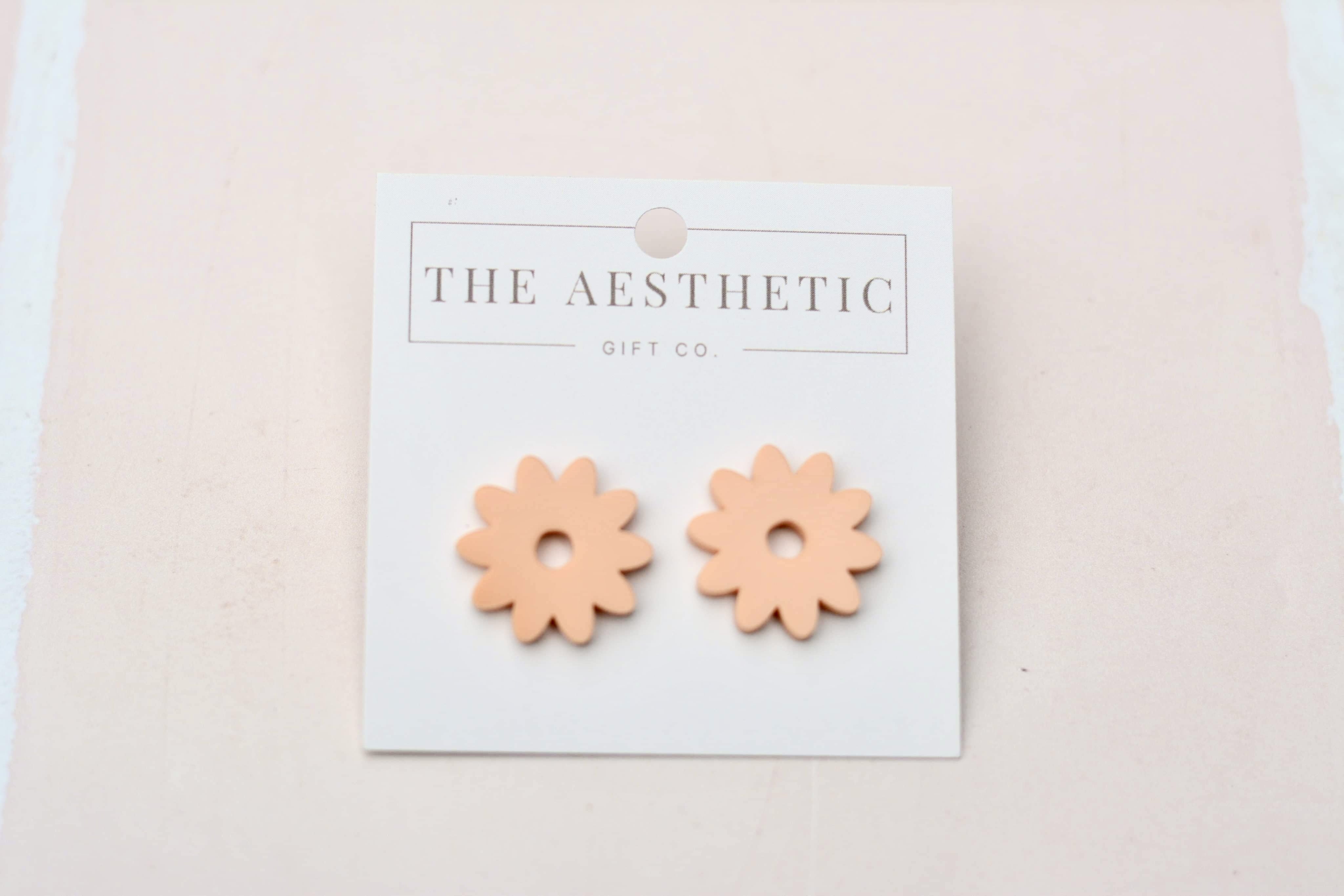 Orange Ditsy Daisy Studs