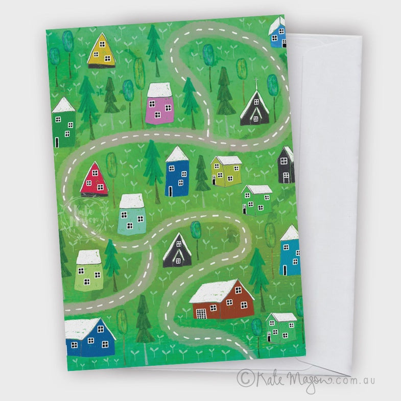 Nordic Village Hills Greeting Card