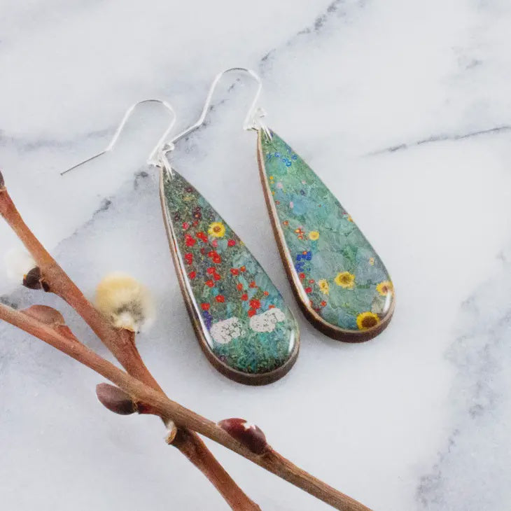 Teardrop Earrings - Impressionist Garden
