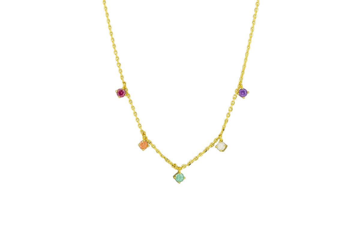 Nina Necklace, Multi - Gold