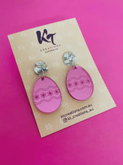 Easter Egg Acrylic Dangle Earrings