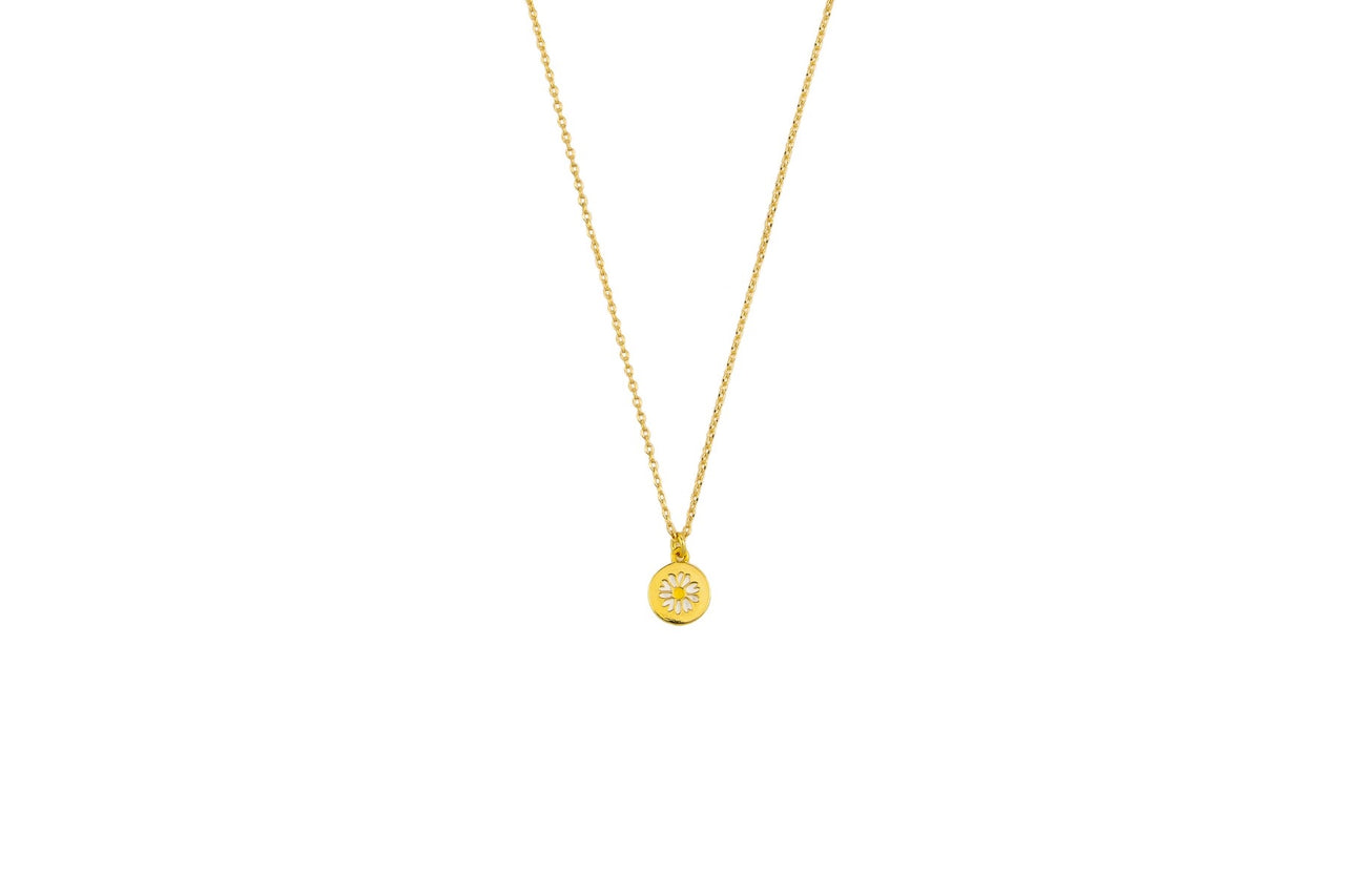 Daisy Disc Necklace - Gold