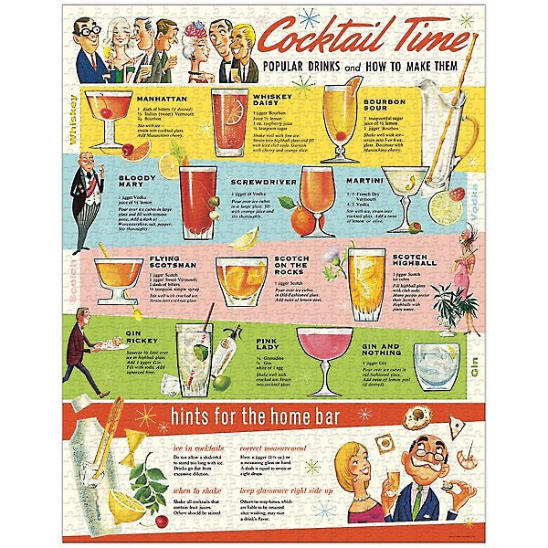 1000pc Vintage Puzzle - Cocktails