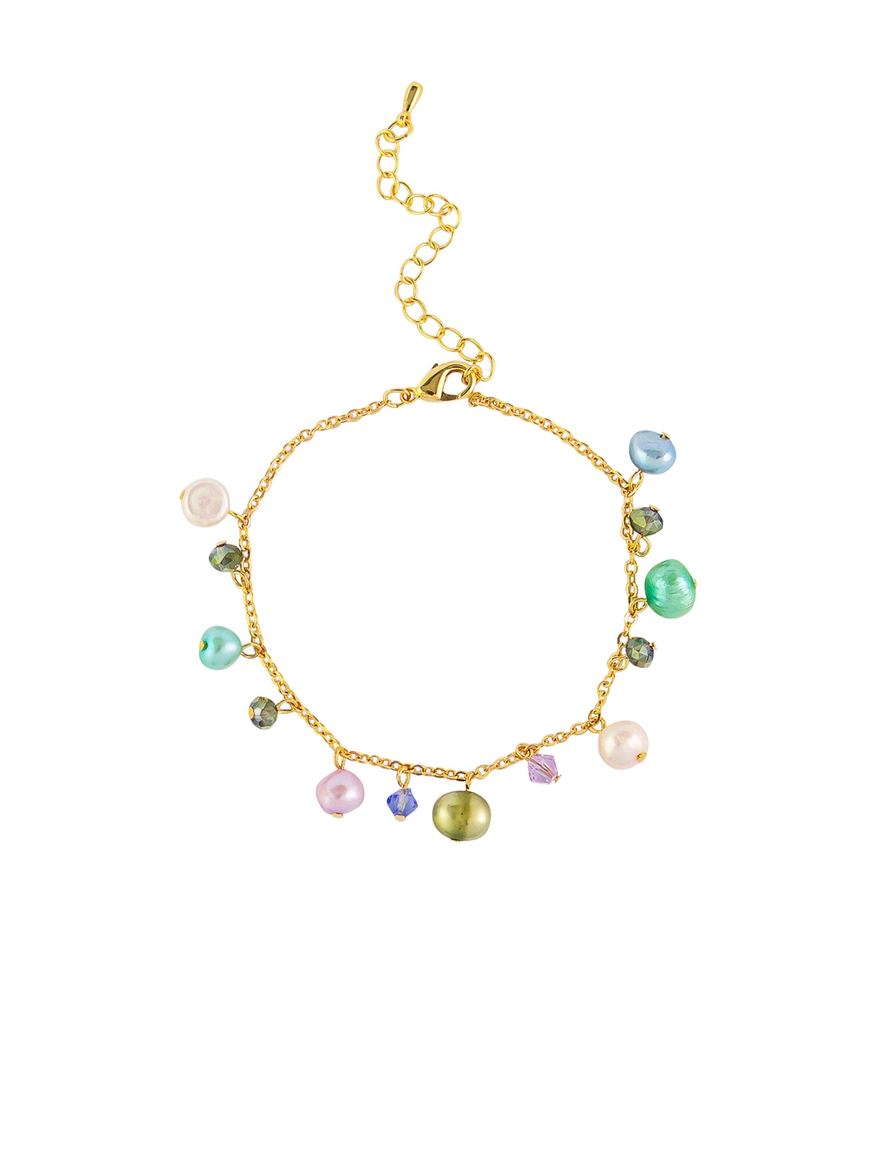 Green Freshwater Pearl and Beads Bracelet