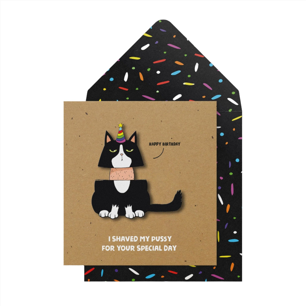 Shaved Cat Card
