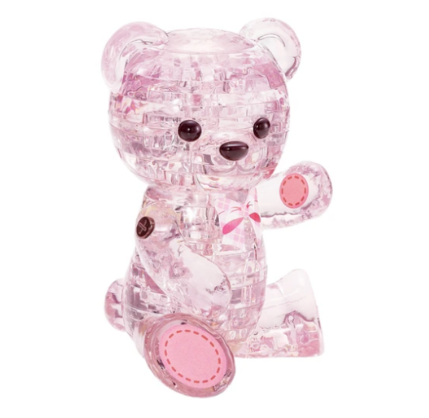 3D Crystal Puzzle - Lily Pink Jewel Bear 48pc