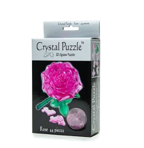3D Crystal Puzzle - Pink Rose