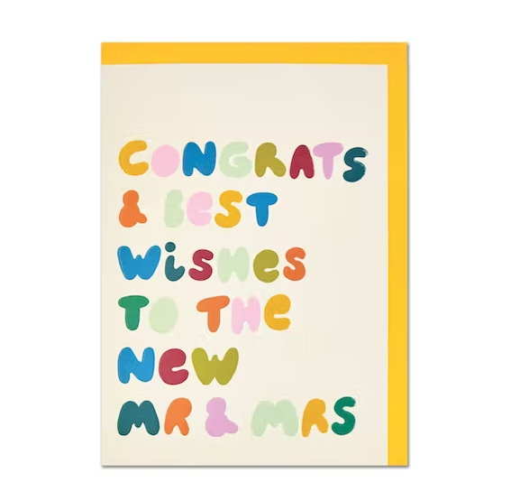 Congrats & West Wishes To The New Mr & Mrs Card