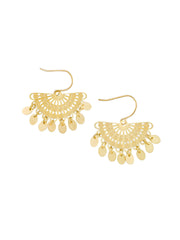 Tinkle Fan Drop Earrings - Gold