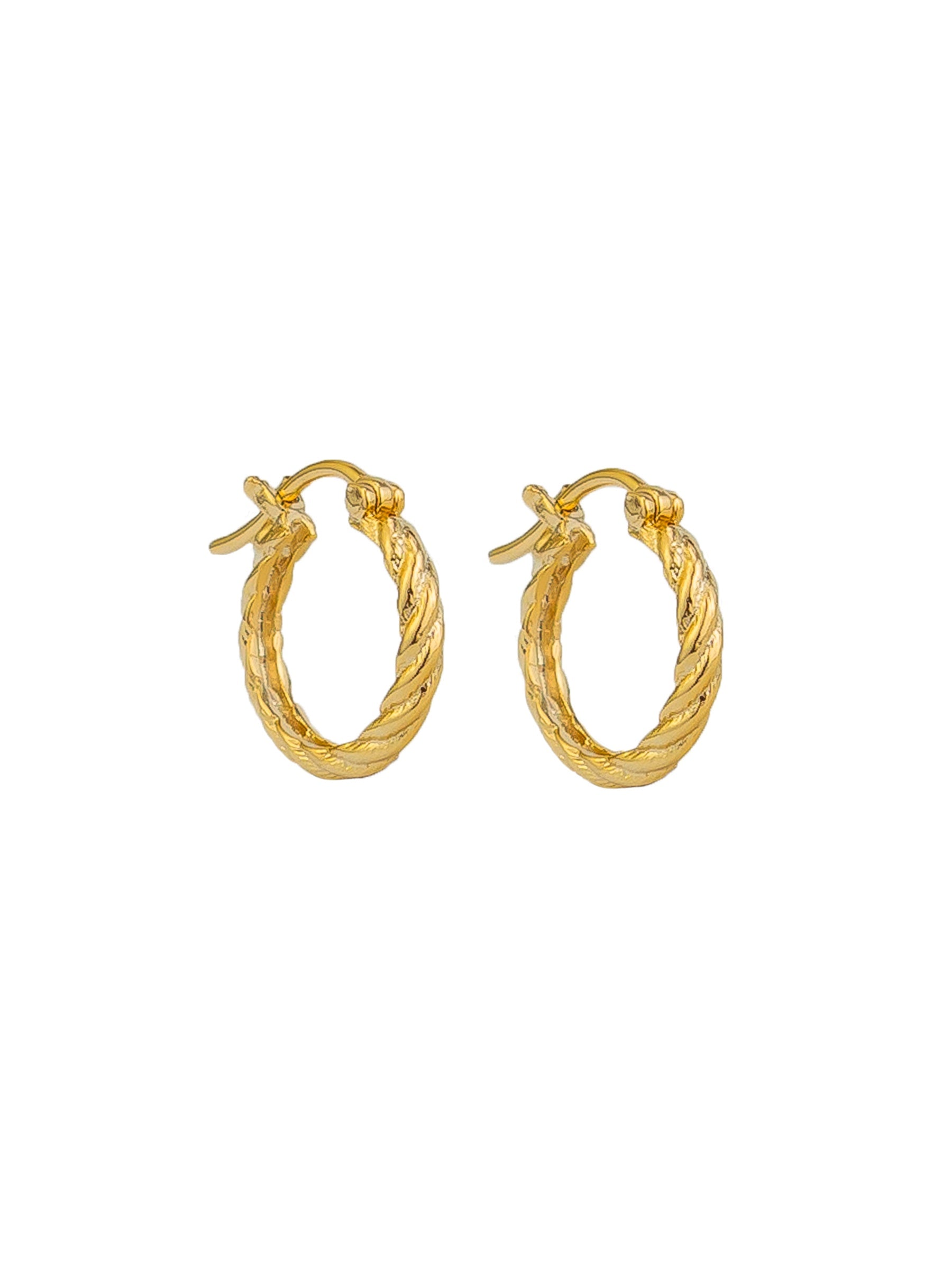 Twist Huggie Earrings - Gold