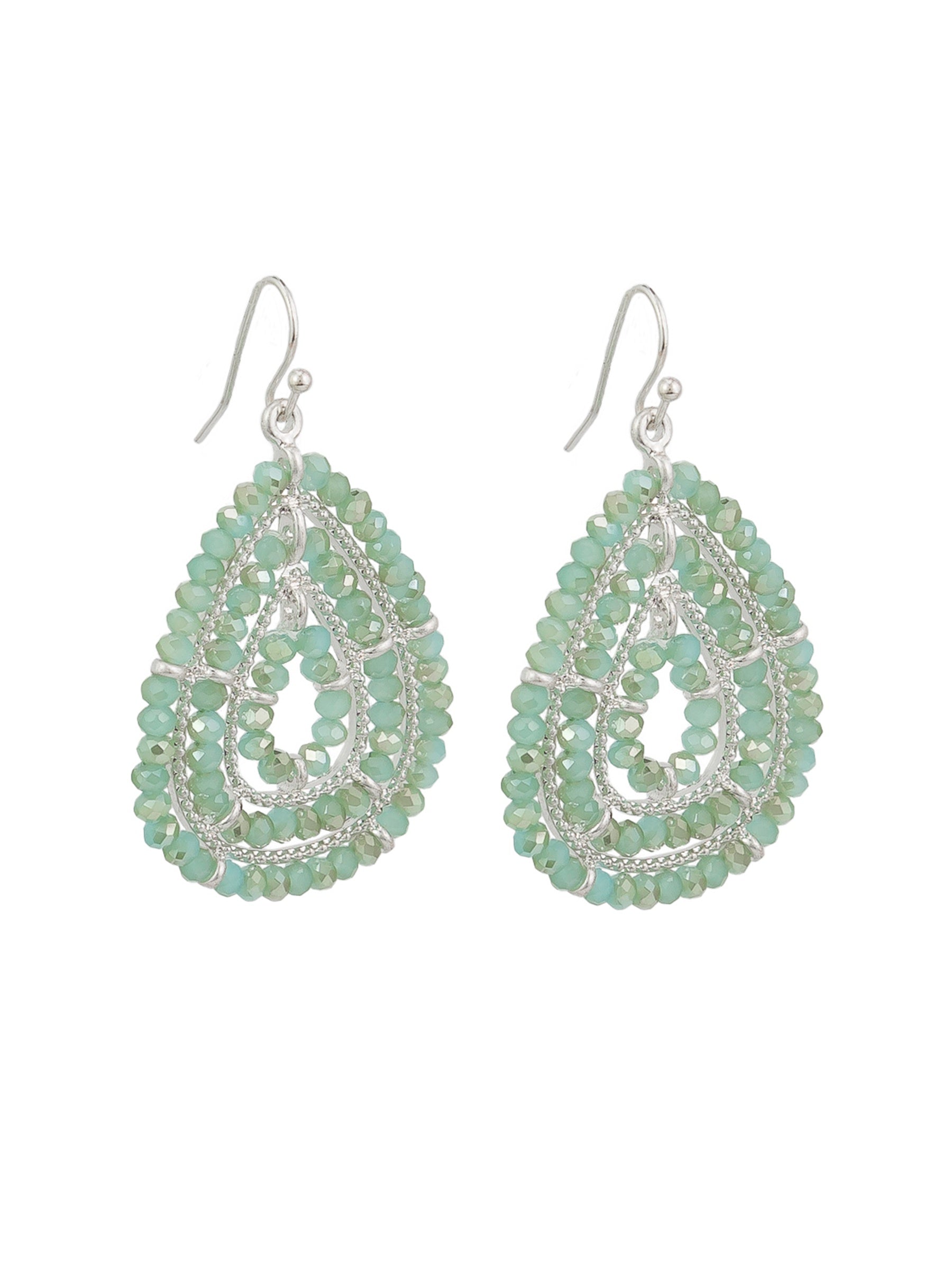 Lalita Drop Earrings, Aqua  - Silver