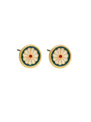 Little Daisy Circle Stud Earrings - Gold