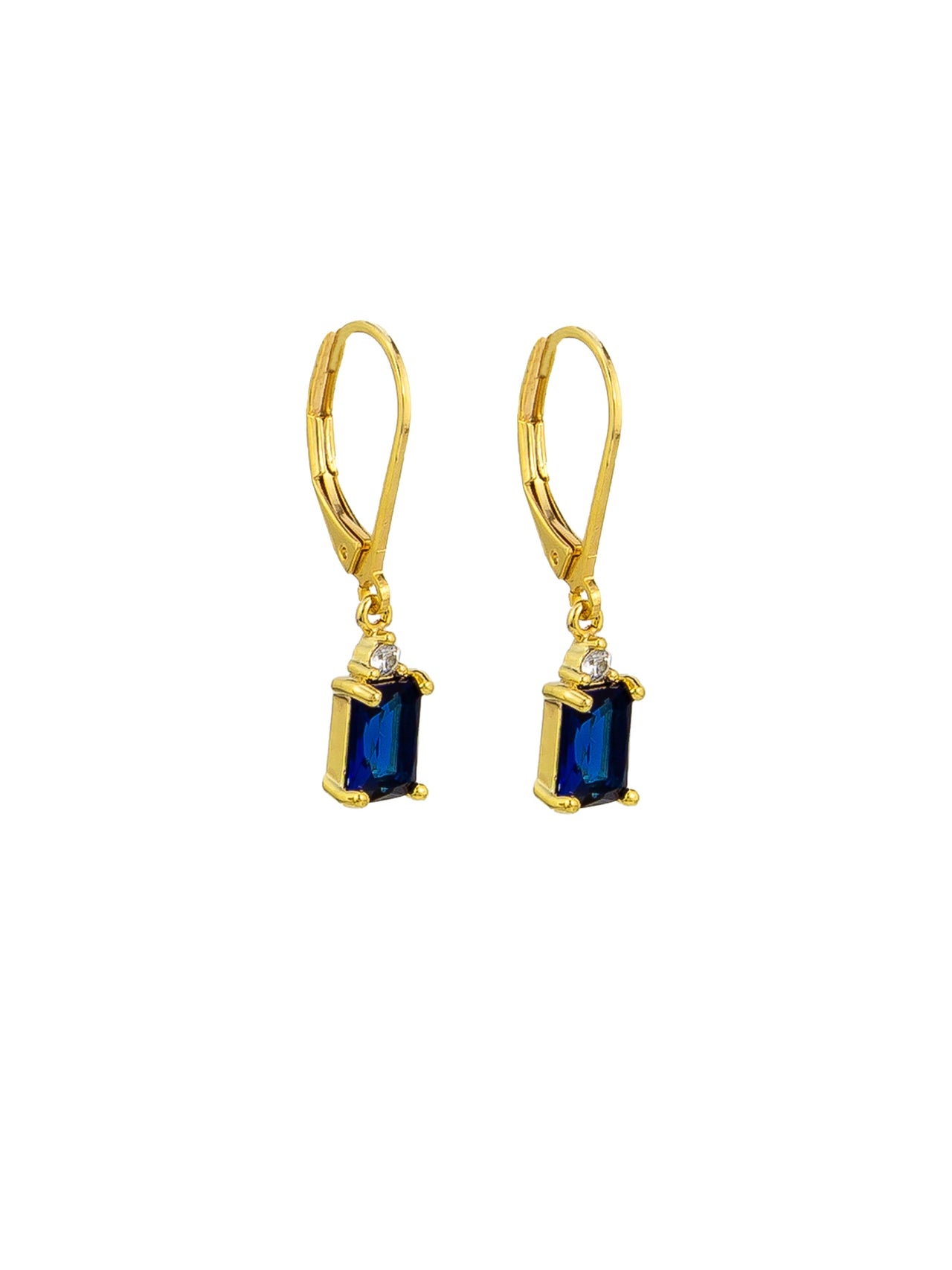 Sapphire Crystal Drop Huggie Earrings