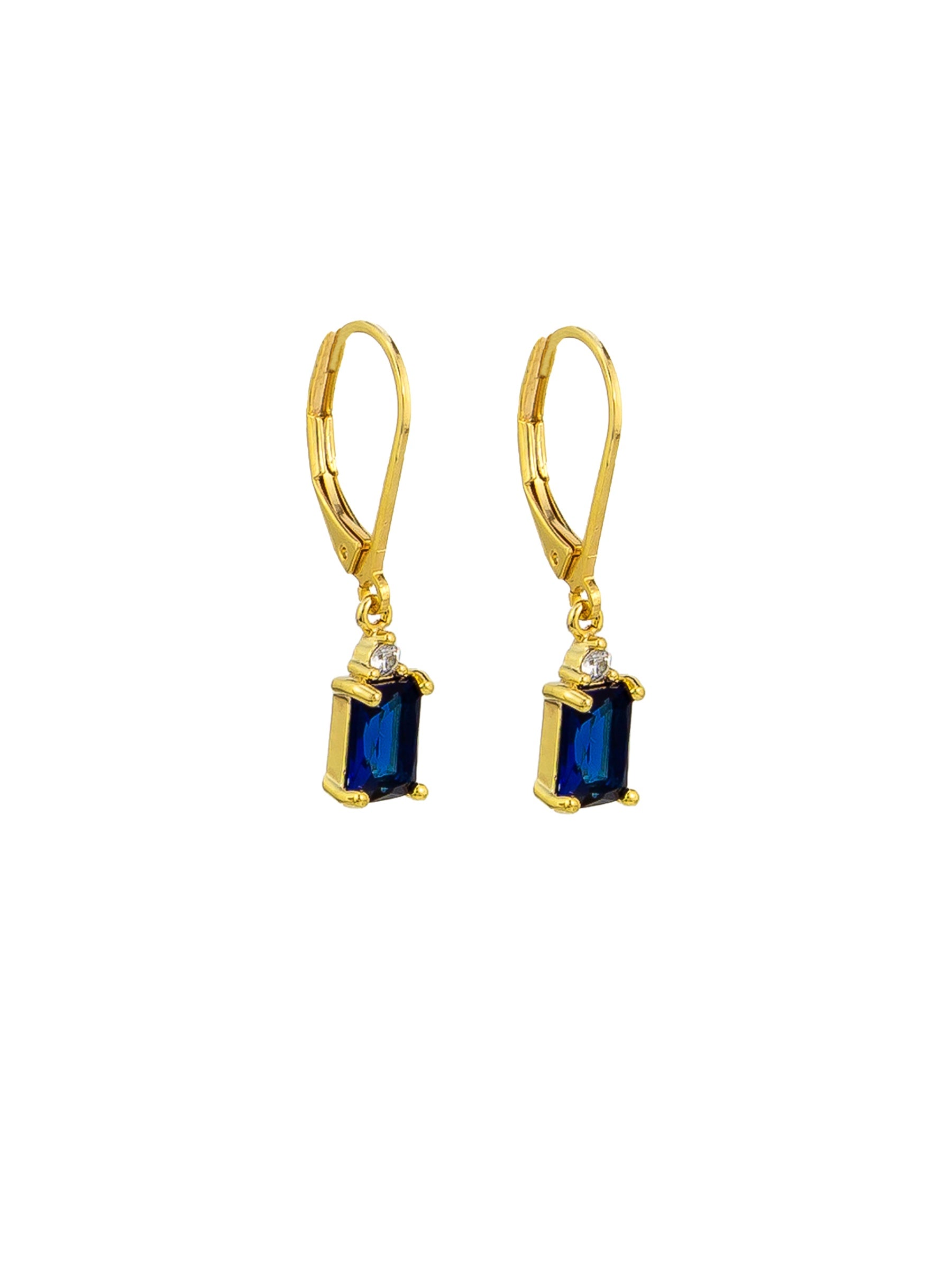 Sapphire Crystal Drop Huggie Earrings