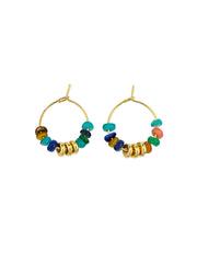Multi & Gold Beaded Mini Hoops