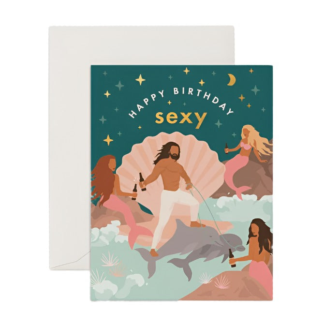 Birthday Sexy Poseidon Greeting Card
