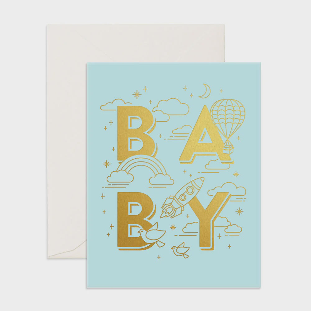 Baby Universe Aqua Greeting Card