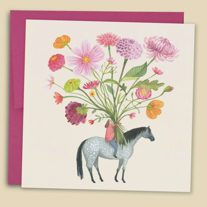 Flowers On Horseback Card