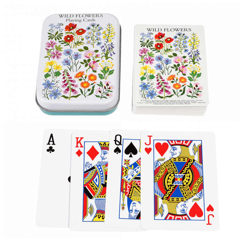 Playing Cards In A Tin - Wildflowers