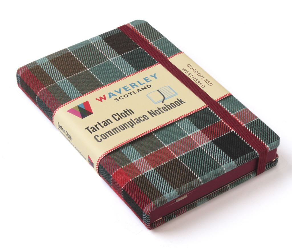 Tartan Cloth Commonplace Notebook - Gordon Red Weathered