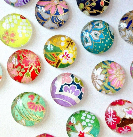 Resin Magnets - Japanese Chiyogami Paper