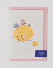 Liberty Bee New Baby Card - Wiltshire Bud