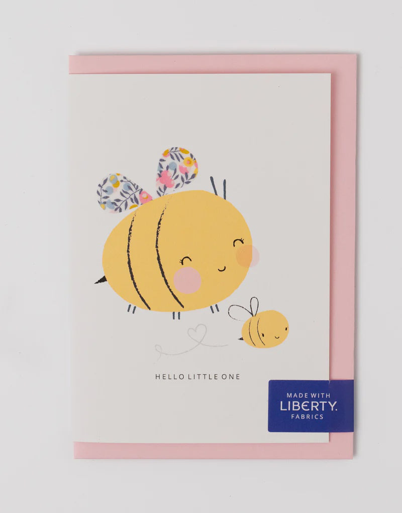 Liberty Bee New Baby Card - Wiltshire Bud