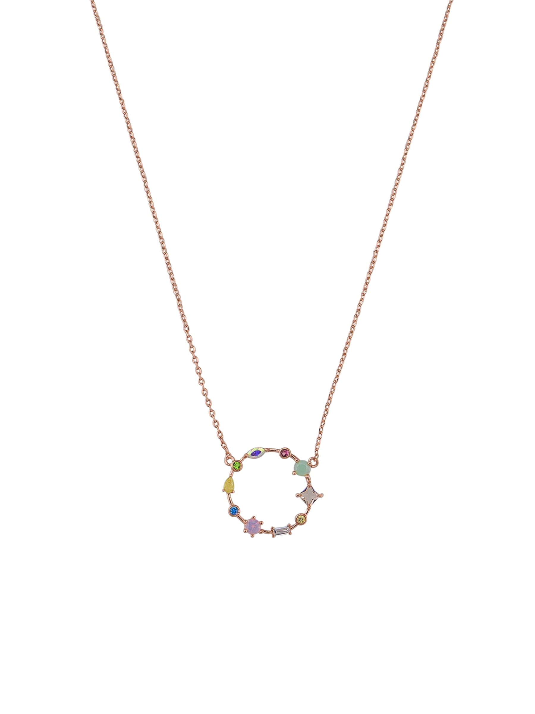 Crystal Orbit Necklace - Rose Gold